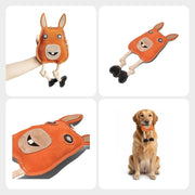 Oye Bark Eco-Friendly Leather Orange Rabbit Dog Toy